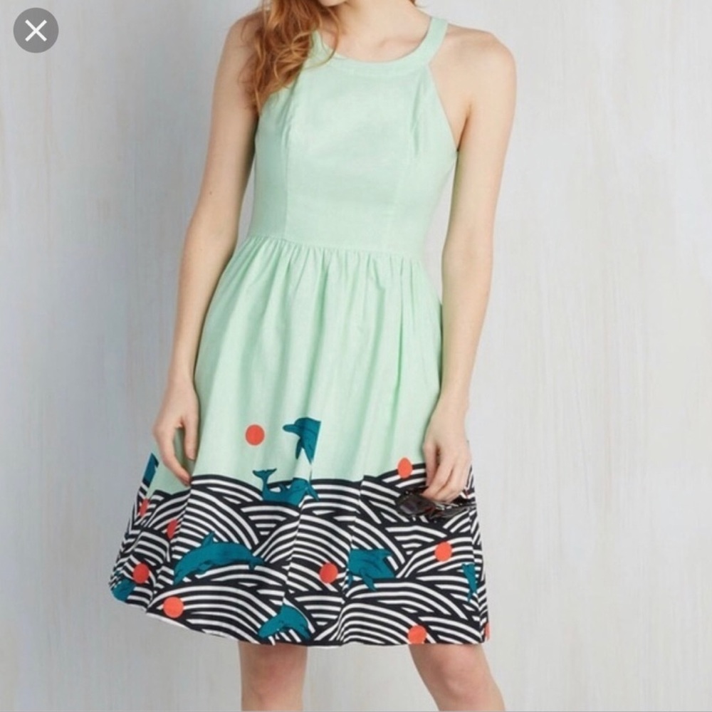 ModCloth Mint Green Dolphin Dress